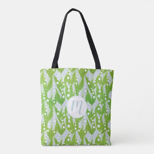 Lily van de Valley Floral Pattern Tote Bag (Achterkant)