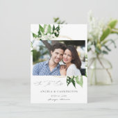 Lily van de Valley Floral Save the Date Photo (Staand voorkant)