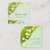 Lily van de Valley Floral Vierkante Visitekaartje (Voorkant / Achterkant)