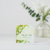 Lily van de Valley Floral Vierkante Visitekaartje (Staand voorkant)