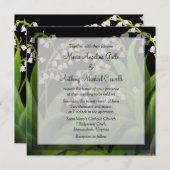 Lily van de Valley Floral Wedding Invitations Kaart (Voorkant / Achterkant)