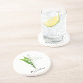 Lily van de Valley Floral Zandsteen Onderzetter (Zijkant)