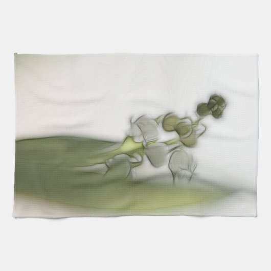 Lily van de Valley Flower Sketch Theedoek (Horizontaal)