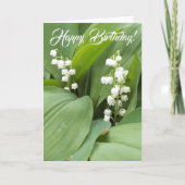 Lily van de Valley Flowers Floral Birthday Kaart (Voorkant)
