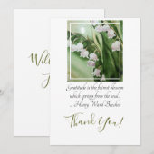 Lily van de Valley Flowers in Waterverf Bedankkaart (Voorkant / Achterkant)