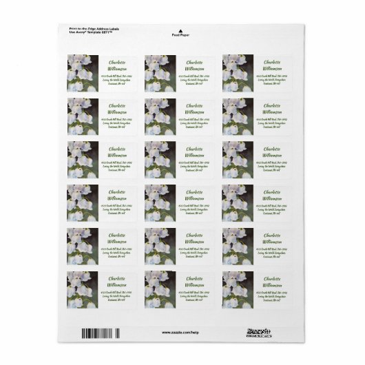 Lily van de Valley Flowers in Waterverf Etiket (Full Sheet)