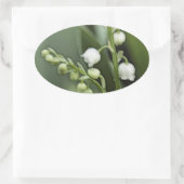 Lily van de Valley Flowers Ovale Sticker (Tas)