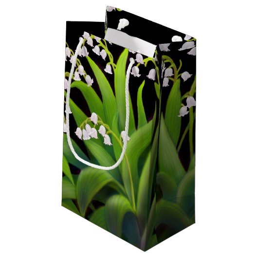 Lily van de Valley Garden Flowers Gift Bag Klein Cadeauzakje (Achterkant Gekanteld)