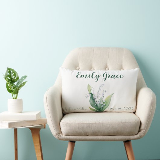 Lily van de Valley May Birth Flower Kussen (Stoel)