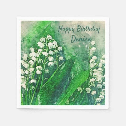 Lily van de Valley Personalized Party Napkins Servet (Voorkant)