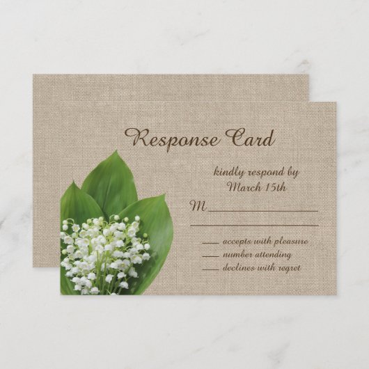 Lily van de Valley RSVP burlap (Voorkant / Achterkant)