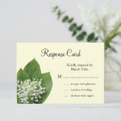 Lily van de Valley RSVP (ivoor) Kaartje (Staand voorkant)