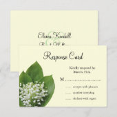 Lily van de Valley RSVP (ivoor) Kaartje (Voorkant / Achterkant)