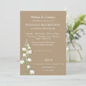 Lily van de Valley Rustic Evening Invitation Kaart (Staand voorkant)
