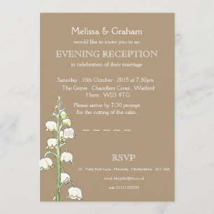 Lily van de Valley Rustic Evening Invitation Kaart
