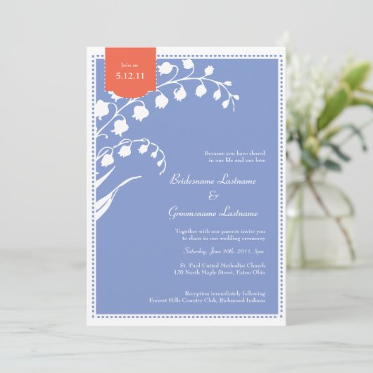 Lily van de Valley Spring Party Invitation Kaart (Staand voorkant)