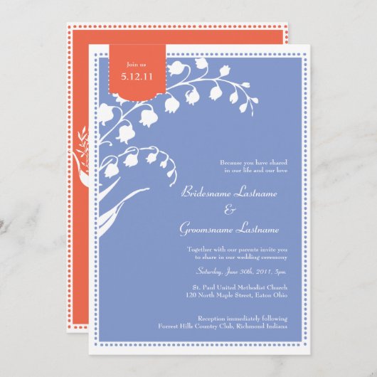 Lily van de Valley Spring Party Invitation Kaart (Voorkant / Achterkant)