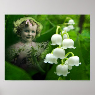 Lily van de Valley Sweet White Bell Flower Bouquet Poster