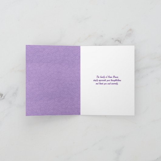 Lily van de Valley sympathie bedankt Kaart (Binnen)