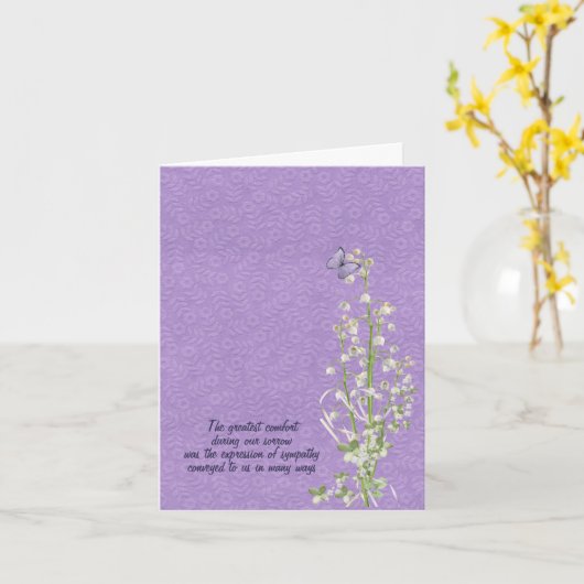 Lily van de Valley sympathie bedankt Kaart (Gele Bloem)