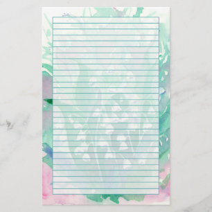 Lily van de Valley Waterverf Flowers Green Lined Briefpapier