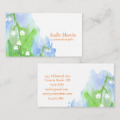 Lily van de Valley Waterverf Flowers Visitekaartje (Voorkant / Achterkant)