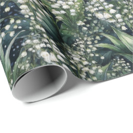 Lily van de Valley Waterverf Green Cadeaupapier