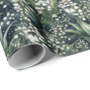 Lily van de Valley Waterverf Green Cadeaupapier