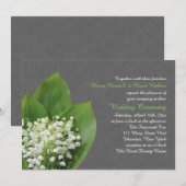 Lily van de Valley Wedding Invitation Grey burlap Kaart (Voorkant / Achterkant)