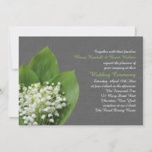 Lily van de Valley Wedding Invitation Grey burlap