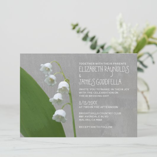 Lily van de Valley Wedding Invitations Kaart (Staand voorkant)