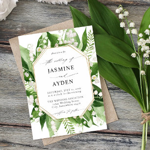 Lily van de Valley White Floral Arch Wedding Kaart