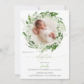 Lily van de Valley White Floral Baptism Kaart (Voorkant)