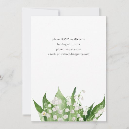 Lily van de Valley White Floral Baptism Kaart (Achterkant)