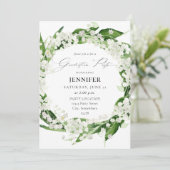 Lily van de Valley White Floral Graduation Party Kaart (Staand voorkant)