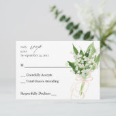 Lily van de Valley White Floral no Meal RSVP (Staand voorkant)