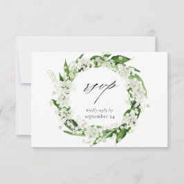 Lily van de Valley White Floral w Meal RSVP Card
