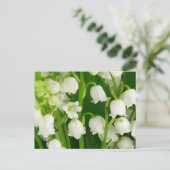 Lily van de Valley White Spring Flowers Briefkaart (Staand voorkant)