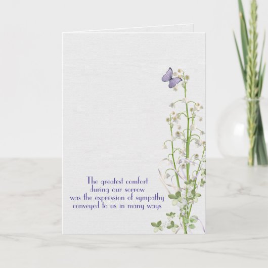 Lily van het Valley Sympathie bedankt Kaart (Voorkant)