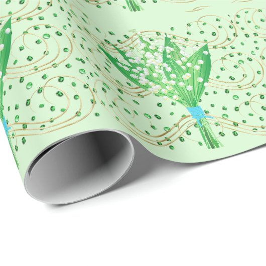 Lily van het Valley Wrapping Paper Cadeaupapier (Rol Hoek)