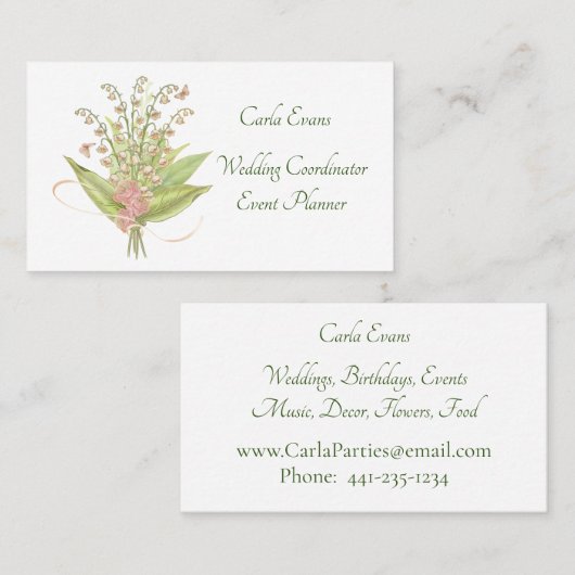 Lily van het Visitekaartje Valley Bouquet (Voorkant / Achterkant)