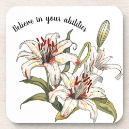 Lily. Vertrouw op jezelf. Geloof in je capaciteite Bier Onderzetter