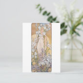 Lily (Vier bloemen), Alphonse Mucha Briefkaart (Staand voorkant)