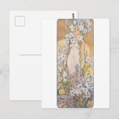 Lily (Vier bloemen), Alphonse Mucha Briefkaart (Voorkant / Achterkant)