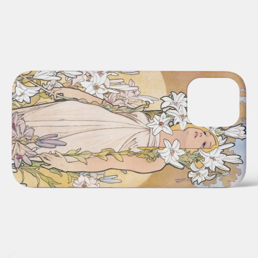 Lily (Vier bloemen), Alphonse Mucha Case-Mate iPhone Case (Achterkant (horizontaal))