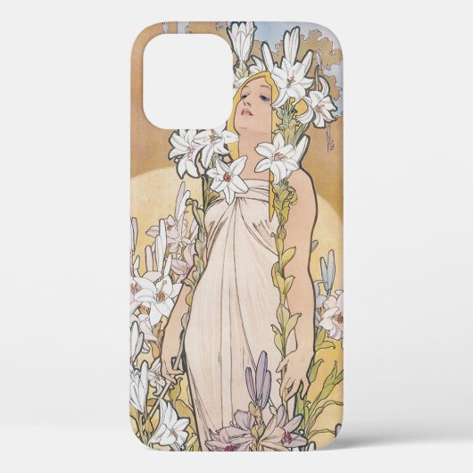 Lily (Vier bloemen), Alphonse Mucha Case-Mate iPhone Case (Achterkant)