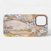 Lily (Vier bloemen), Alphonse Mucha iPhone Hoesje (Achterkant horizontaal)