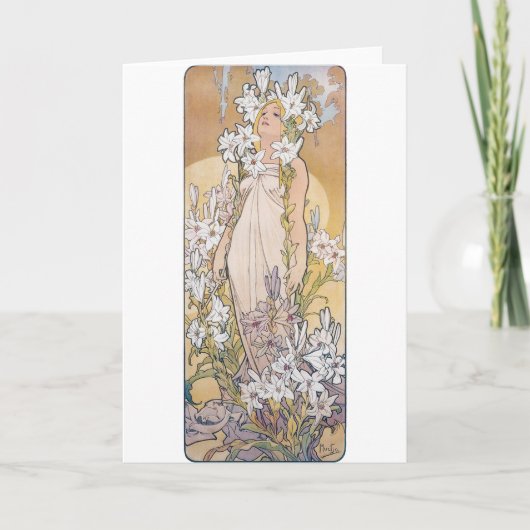Lily (Vier bloemen), Alphonse Mucha Kaart (Voorkant)