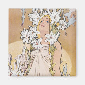 Lily (Vier bloemen), Alphonse Mucha Magneet (Voorkant)