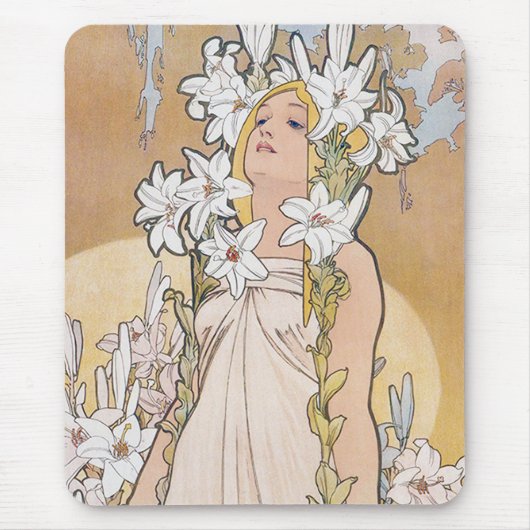 Lily (Vier bloemen), Alphonse Mucha Muismat (Voorkant)